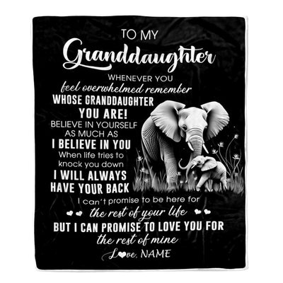 Personalized To My Granddaughter Blanket From Grandma Papa Whenever You Feel Elephant Granddaughter Birthday Gifts Graduation Christmas Fleece Throw Blanket | teecentury
