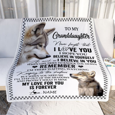 Personalized To My Granddaughter Blanket From Grandma Wolf My Love For You Is Forever Granddaughter Birthday Gifts Graduation Christmas Fleece Throw Blanket | teecentury