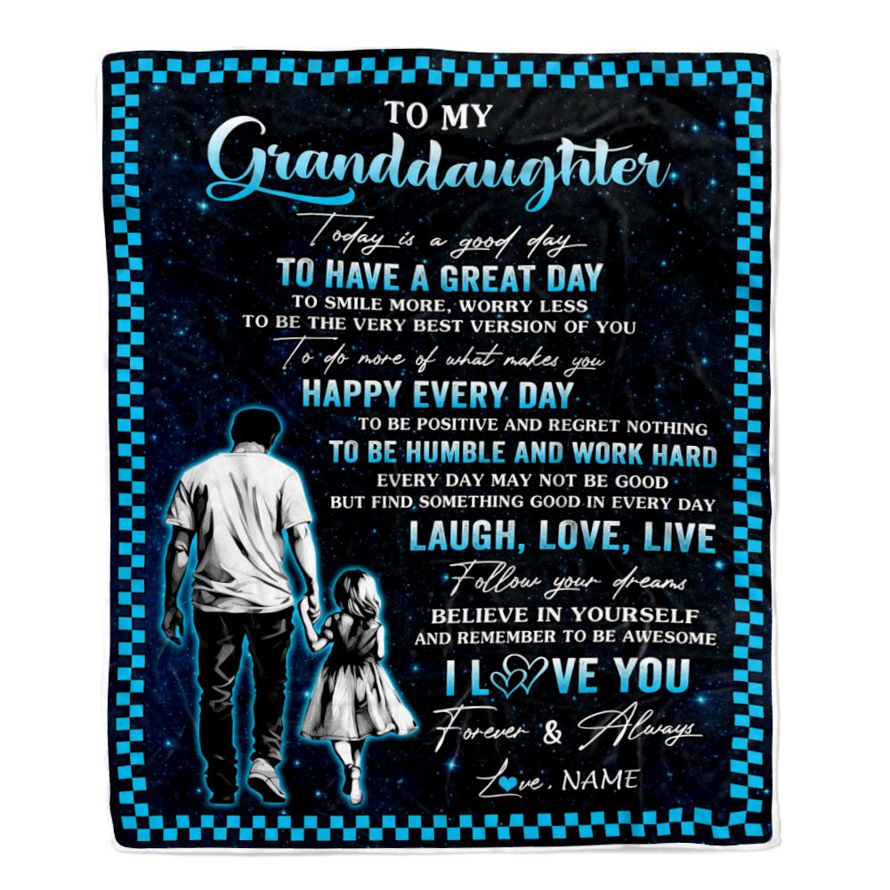 Personalized To My Granddaughter Blanket From Grandpa Every Day Laugh Love Live Grandpa Granddaughter Birthday Gifts Graduation Christmas Fleece Throw Blanket | teecentury