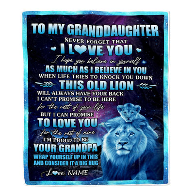 Personalized To My Granddaughter Blanket From Grandpa Never Forget That I Love You Granddaughter Birthday Graduation Christmas Bed Quilt Fleece Throw Blanket | teecentury