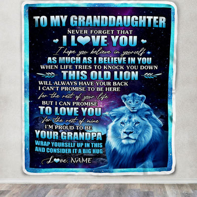 Personalized To My Granddaughter Blanket From Grandpa Never Forget That I Love You Granddaughter Birthday Graduation Christmas Bed Quilt Fleece Throw Blanket | teecentury