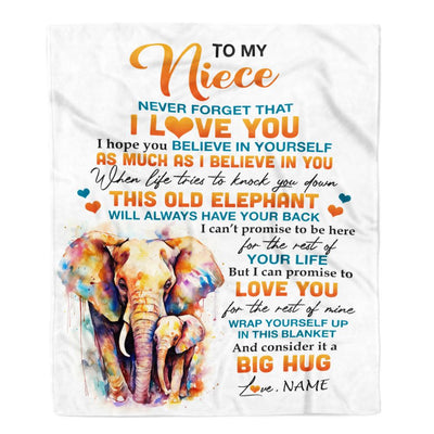 Personalized To My Granddaughter Blanket Gift From Grandma This Old Elephant Love You Granddaughter Birthday Graduation Christmas Customized Fleece Blanket | teecentury