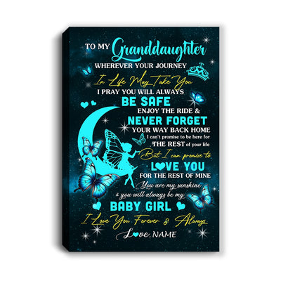 Personalized To My Granddaughter Canvas From Grandma Gigi Fairy Silhouette Fantasy Moon Granddaughter Birthday Gifts Christmas Custom Wall Art Print Framed Canvas | teecentury