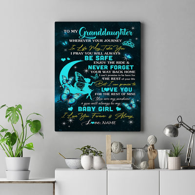 Personalized To My Granddaughter Canvas From Grandma Gigi Fairy Silhouette Fantasy Moon Granddaughter Birthday Gifts Christmas Custom Wall Art Print Framed Canvas | teecentury