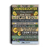 Personalized To My Granddaughter Canvas From Grandma Nana Always Remember How Much I Love You Wood Sunflower Granddaughter Birthday Custom Wall Art Print Framed Canvas | teecentury