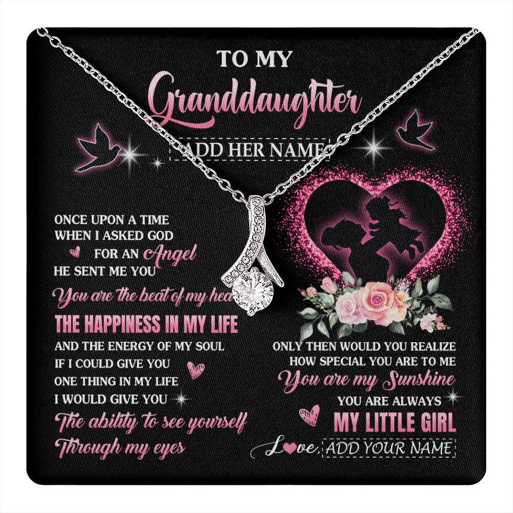 Alluring Beauty Necklace 14K White Gold Finish | 1 | Personalized To My Granddaughter From Grandma Nana Necklace Once Upon A Time Birthday Graduation Gifts For Granddaughter Gifts Christmas Gift Box Message Card | teecentury.myshopify