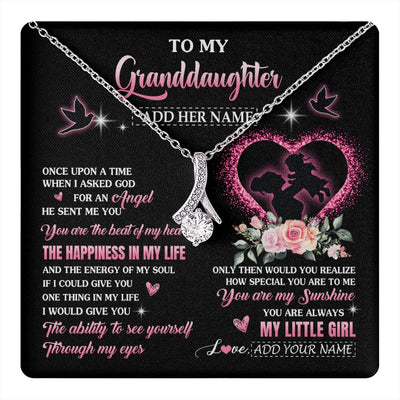 Alluring Beauty Necklace 14K White Gold Finish | 1 | Personalized To My Granddaughter From Grandma Nana Necklace Once Upon A Time Birthday Graduation Gifts For Granddaughter Gifts Christmas Gift Box Message Card | teecentury.myshopify