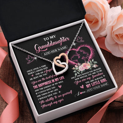 Interlocking Hearts Necklace Stainless Steel & Rose Gold Finish | 2 | Personalized To My Granddaughter From Grandma Nana Necklace Once Upon A Time Birthday Graduation Gifts For Granddaughter Gifts Christmas Gift Box Message Card | teecentury.myshopify
