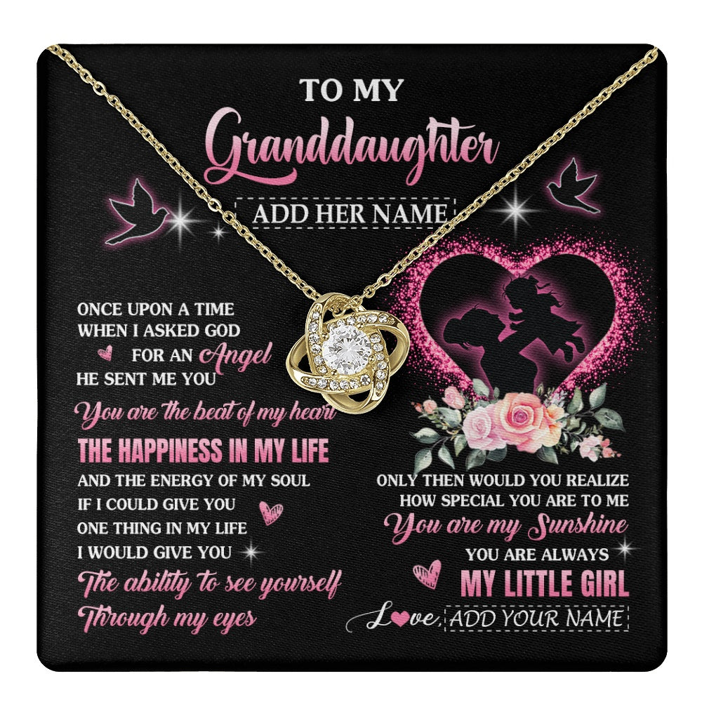 Love Knot Necklace 18K Yellow Gold Finish | 1 | Personalized To My Granddaughter From Grandma Nana Necklace Once Upon A Time Birthday Graduation Gifts For Granddaughter Gifts Christmas Gift Box Message Card | teecentury.myshopify