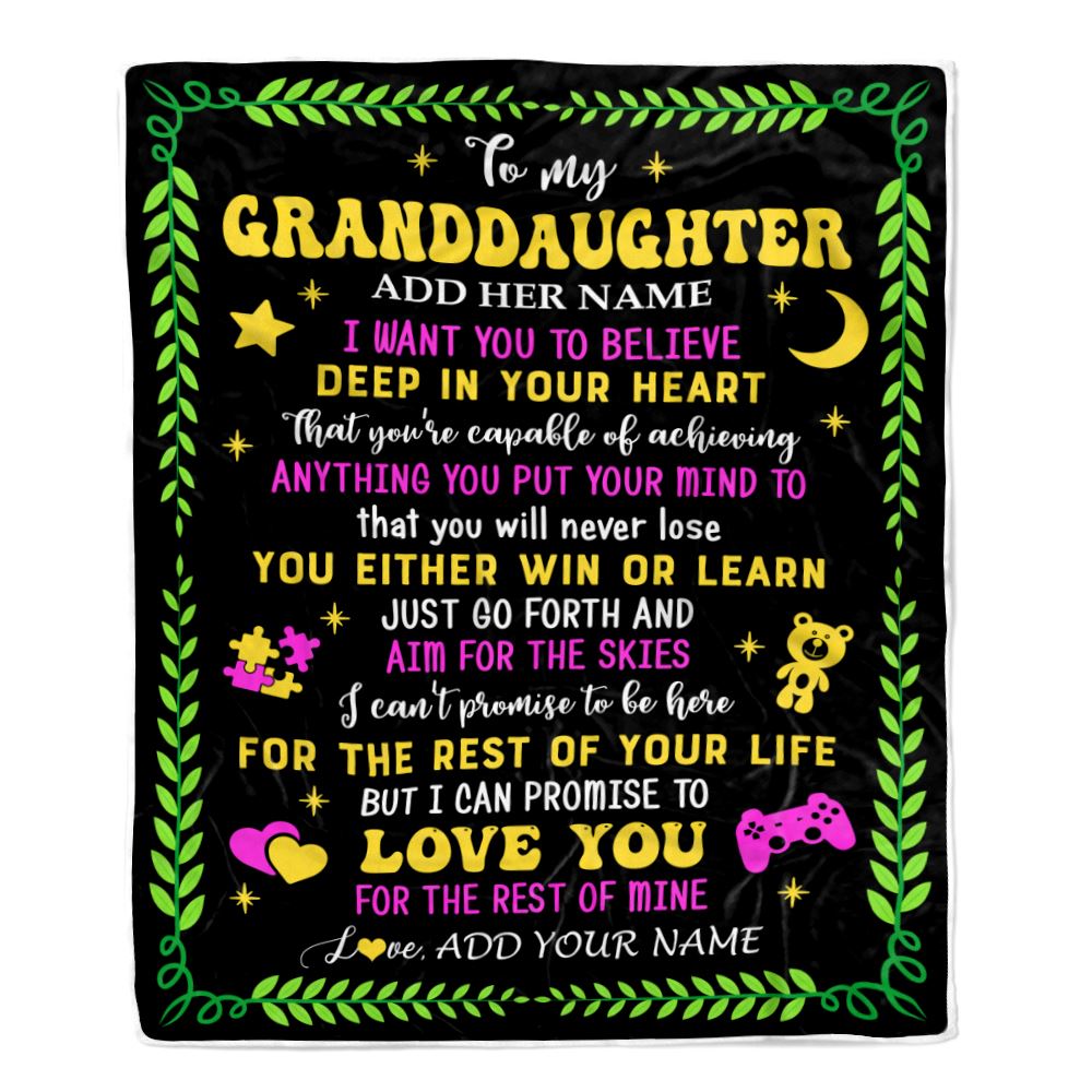 Personalized To My Granddaughter Gift Blanket From Grandparents Letter Sleep Cute Granddaughter Birthday Idea Graduation Christmas Fleece Throw Blanket | teecentury