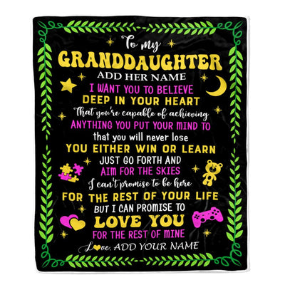 Personalized To My Granddaughter Gift Blanket From Grandparents Letter Sleep Cute Granddaughter Birthday Idea Graduation Christmas Fleece Throw Blanket | teecentury