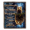 Personalized To My Granddaughter Gifts Blanket From Grandma Grandpa I Wish You The Strength Bear Granddaughter Birthday Gifts Christmas Fleece Blanket | teecentury