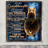 Personalized To My Granddaughter Gifts Blanket From Grandma Grandpa I Wish You The Strength Bear Granddaughter Birthday Gifts Christmas Fleece Blanket | teecentury