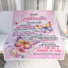 Personalized To My Granddaughter Gifts Blanket From Grandma Grandpa I Wish You The Strength Butterfly Granddaughter Birthday Gifts Christmas Fleece Blanket | teecentury