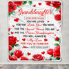 Personalized To My Granddaughter Gifts Blanket From Grandma Grandpa Rose Flower Present For Adult Birthday Gifts For Granddaughter Christmas Fleece Blanket | teecentury