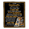 Personalized To My Granddaughter Gifts Blanket From Grandma Grandpa This Old Tiger Love You Granddaughter Birthday Gifts Graduation Christmas Fleece Blanket | teecentury