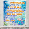 Personalized To My Granddaughter Gifts Blanket From Grandma Grandpa This Old Turtle Love You Granddaughter Birthday Gifts Graduation Christmas Fleece Blanket | teecentury