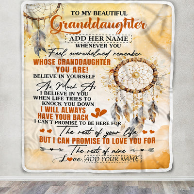 Personalized To My Granddaughter Gifts Blanket From Grandma Grandpa Whenever You Feel Dream Catcher Granddaughter Birthday Gifts Christmas Fleece Blanket | teecentury