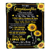Personalized To My Granddaughter Gifts Blanket From Grandma Grandpa Wherever Your Journey In Life Sunflower Granddaughter Birthday Gifts Custom Fleece Blanket | teecentury