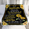 Personalized To My Granddaughter Gifts Blanket From Grandma Grandpa Wherever Your Journey In Life Sunflower Granddaughter Birthday Gifts Custom Fleece Blanket | teecentury