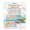 Personalized To My Granddaughter Gifts Blanket From Grandma Grandpa Wherever Your Journey In Life Turtle Granddaughter Birthday Gifts Custom Fleece Blanket | teecentury