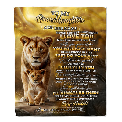 Personalized To My Granddaughter Gifts Blanket From Grandma Nana Never Forget How Much I Love You Lion Granddaughter Birthday Gifts Christmas Fleece Blanket | teecentury
