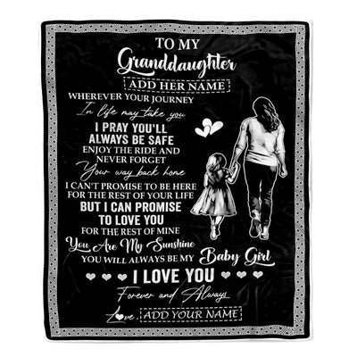 Personalized To My Granddaughter Gifts Blanket From Grandma Nana Wherever Your Journey In Life Grandma Granddaughter Birthday Gifts Christmas Fleece Blanket | teecentury