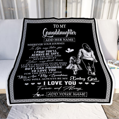 Personalized To My Granddaughter Gifts Blanket From Grandma Nana Wherever Your Journey In Life Grandma Granddaughter Birthday Gifts Christmas Fleece Blanket | teecentury
