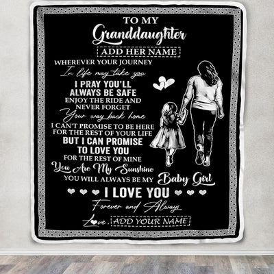 Personalized To My Granddaughter Gifts Blanket From Grandma Nana Wherever Your Journey In Life Grandma Granddaughter Birthday Gifts Christmas Fleece Blanket | teecentury