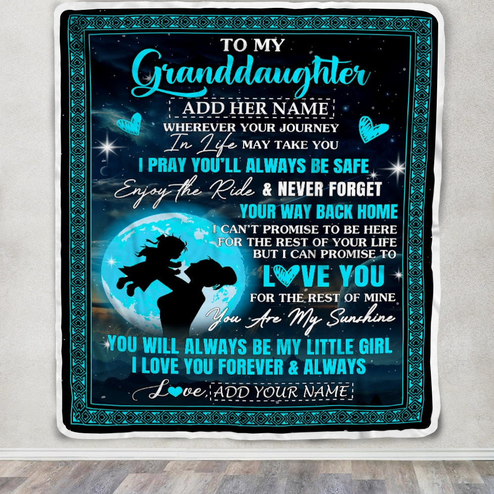 Personalized To My Granddaughter Gifts Blanket From Grandma Promise To Love You Gifts For Granddaughter Birthday Graduation Christmas Custom Fleece Blanket | teecentury