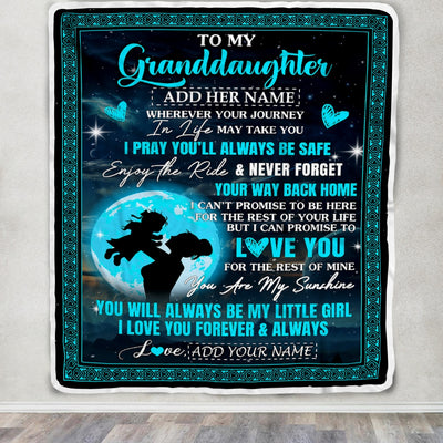 Personalized To My Granddaughter Gifts Blanket From Grandma Promise To Love You Gifts For Granddaughter Birthday Graduation Christmas Custom Fleece Blanket | teecentury