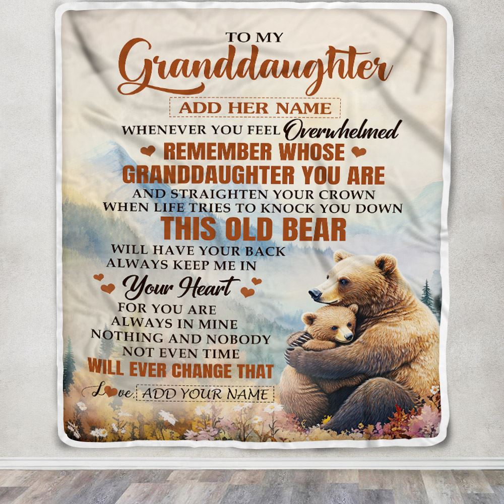 Personalized To My Granddaughter Gifts Blanket From Grandma Whenever Bear Unique Birthday Gifts For Granddaughter Graduation Christmas Custom Fleece Blanket | teecentury