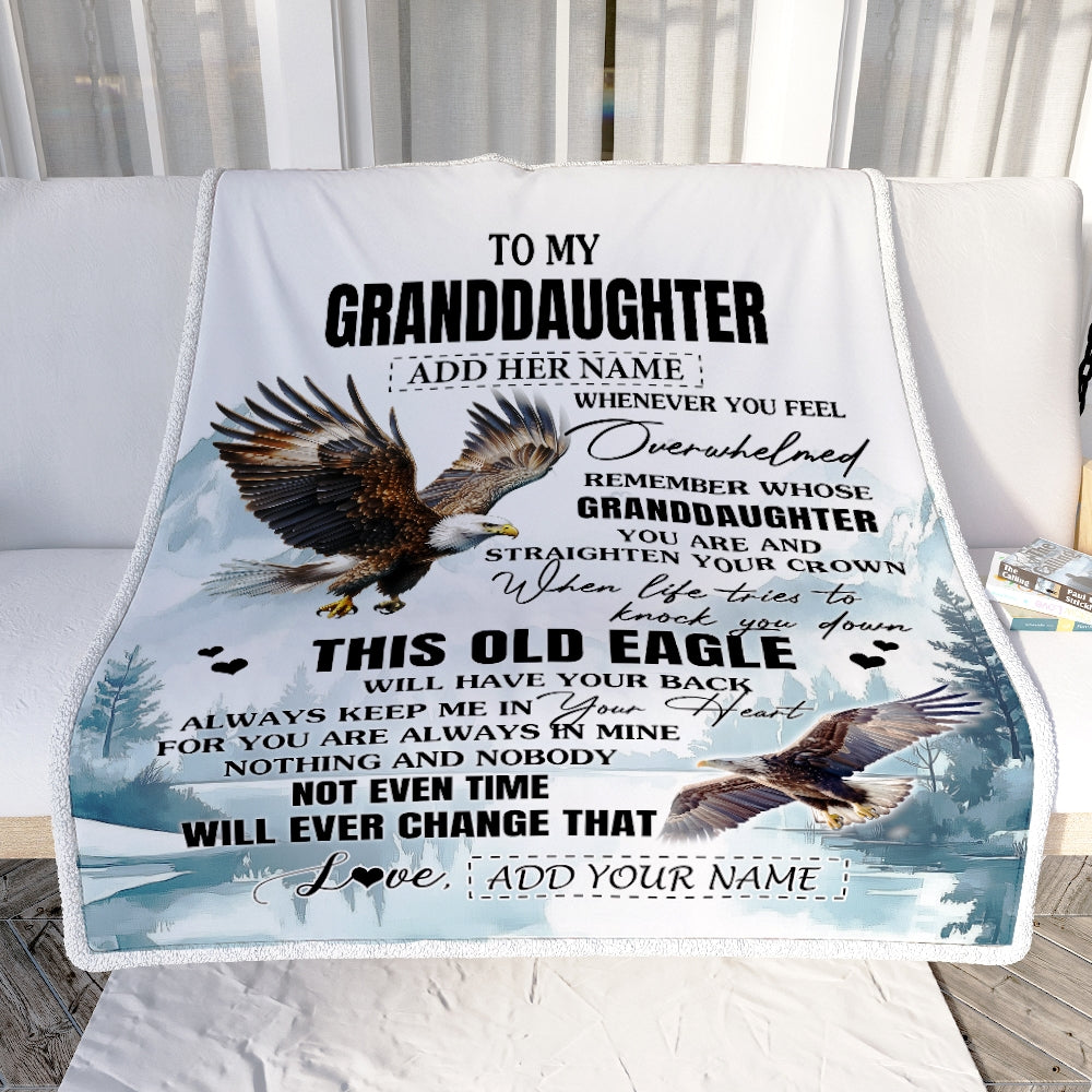 Personalized To My Granddaughter Gifts Blanket From Grandma Whenever Eagle Unique Birthday Gifts For Granddaughter Graduation Christmas Custom Fleece Blanket | teecentury