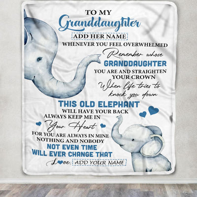 Personalized To My Granddaughter Gifts Blanket From Grandma Whenever Elephant Unique Birthday Gifts For Granddaughter Graduation Christmas Fleece Blanket | teecentury