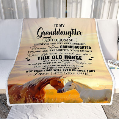 Personalized To My Granddaughter Gifts Blanket From Grandma Whenever Horse Unique Birthday Gifts For Granddaughter Graduation Christmas Custom Fleece Blanket | teecentury