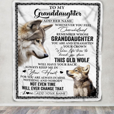 Personalized To My Granddaughter Gifts Blanket From Grandma Whenever Wolf Unique Birthday Gifts For Granddaughter Graduation Christmas Custom Fleece Blanket | teecentury
