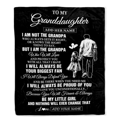Personalized To My Granddaughter Gifts Blanket From Grandpa Biggest Fan Birthday Gifts For Granddaughter From Grandparents Christmas Custom Fleece Blanket | teecentury