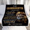 Personalized To My Granddaughter Gifts Blanket From Grandpa Laugh Love Live Lion Granddaughter Happy Birthday Gifts Graduation Christmas Fleece Blanket | teecentury