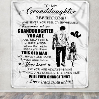 Personalized To My Granddaughter Gifts Blanket From Grandpa Papa Whenever Man Unique Birthday Gifts For Granddaughter Graduation Christmas Fleece Blanket | teecentury