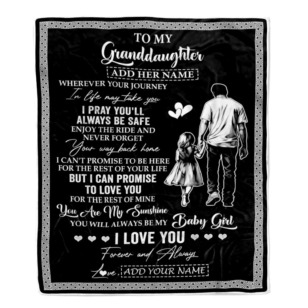 Personalized To My Granddaughter Gifts Blanket From Grandpa Papa Wherever Your Journey In Life Grandpa Granddaughter Birthday Gifts Christmas Fleece Blanket | teecentury