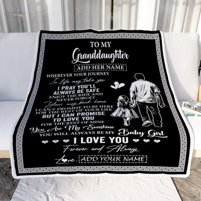 Personalized To My Granddaughter Gifts Blanket From Grandpa Papa Wherever Your Journey In Life Grandpa Granddaughter Birthday Gifts Christmas Fleece Blanket | teecentury