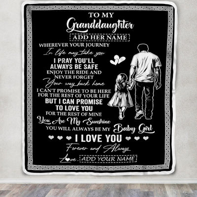 Personalized To My Granddaughter Gifts Blanket From Grandpa Papa Wherever Your Journey In Life Grandpa Granddaughter Birthday Gifts Christmas Fleece Blanket | teecentury