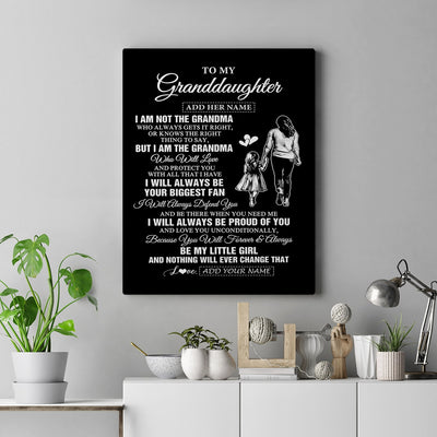 Personalized To My Granddaughter Gifts Canvas From Grandma Biggest Fan Birthday Gifts For Granddaughter From Grandparents Christmas Custom Wall Art Framed Canvas | teecentury