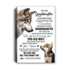Personalized To My Granddaughter Gifts Canvas From Grandma Whenever Wolf Unique Birthday For Granddaughter Graduation Christmas Custom Wall Art Print Framed Canvas | teecentury