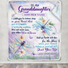 Personalized To My Granddaughter Gifts From Grandma Blanket Don't Give Up Dragonfly Gifts For Granddaughter Birthday Graduation Christmas Fleece Blanket | teecentury