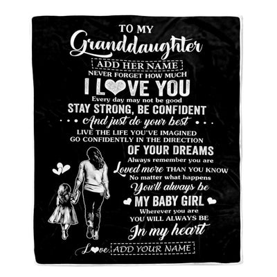 Personalized To My Granddaughter Gifts From Grandma Blanket Never Forget How Much I Love You Granddaughter Birthday Graduation Christmas Fleece Throw Blanket | teecentury