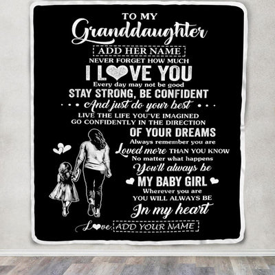 Personalized To My Granddaughter Gifts From Grandma Blanket Never Forget How Much I Love You Granddaughter Birthday Graduation Christmas Fleece Throw Blanket | teecentury