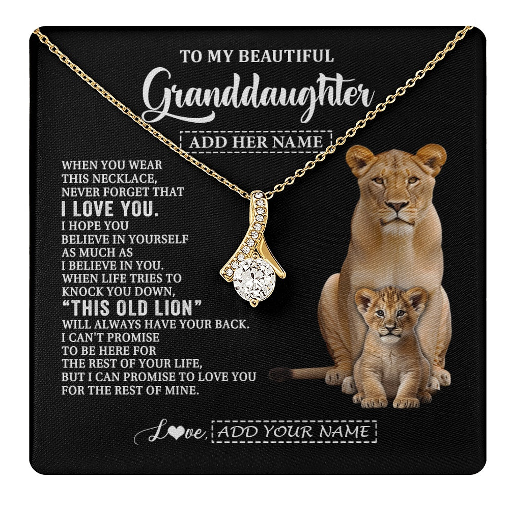 Alluring Beauty Necklace 18K Yellow Gold Finish | 1 | Personalized To My Granddaughter Gifts From Grandma Gigi Necklace This Old Lion Love You Granddaughter Birthday Gifts Christmas Custom Gift Box Message Card | https://teecentury.