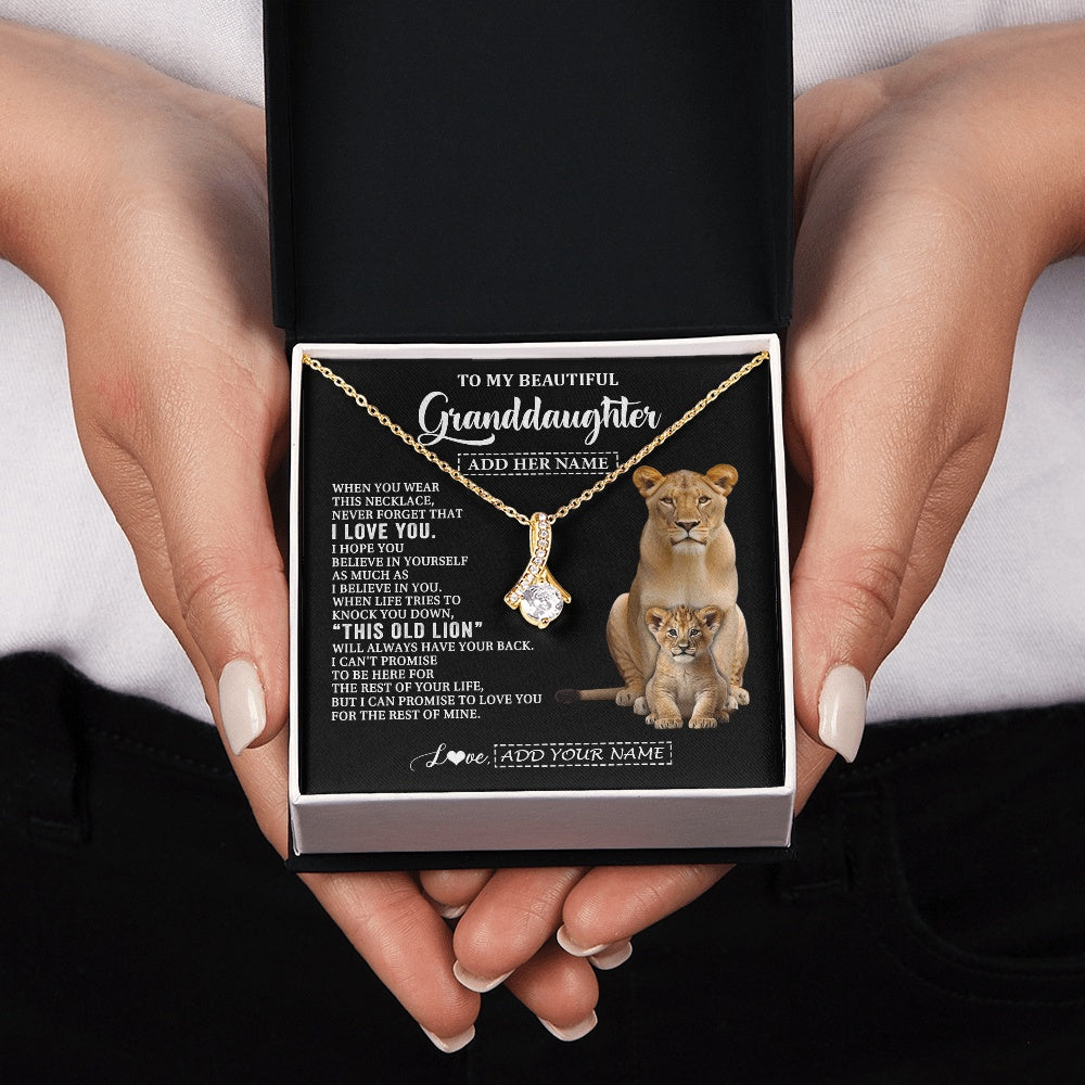 Alluring Beauty Necklace 18K Yellow Gold Finish | 2 | Personalized To My Granddaughter Gifts From Grandma Gigi Necklace This Old Lion Love You Granddaughter Birthday Gifts Christmas Custom Gift Box Message Card | https://teecentury.