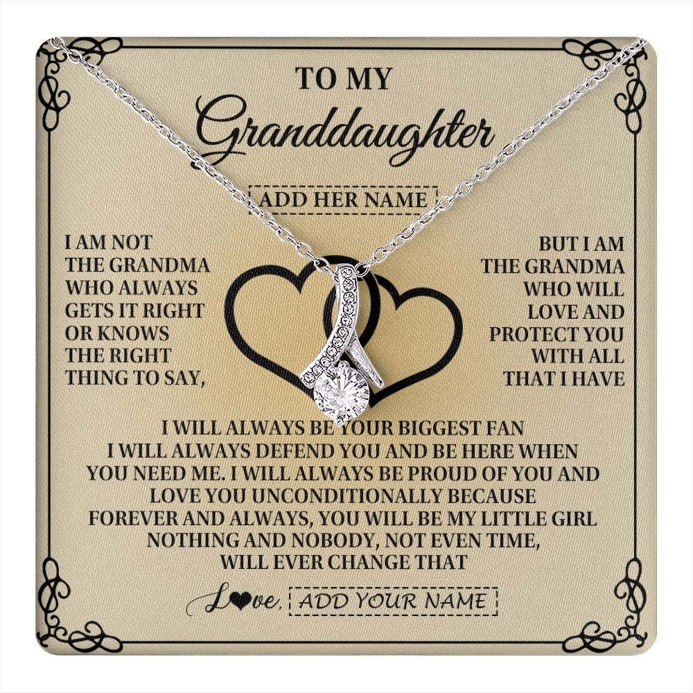 Alluring Beauty Necklace 14K White Gold Finish | 1 | Personalized To My Granddaughter Gifts From Grandma Granddaughter Birthday Gifts Jewelry Women Granddaughter Pendant Necklace Christmas Gift Box Message Card | teecentury.myshopify